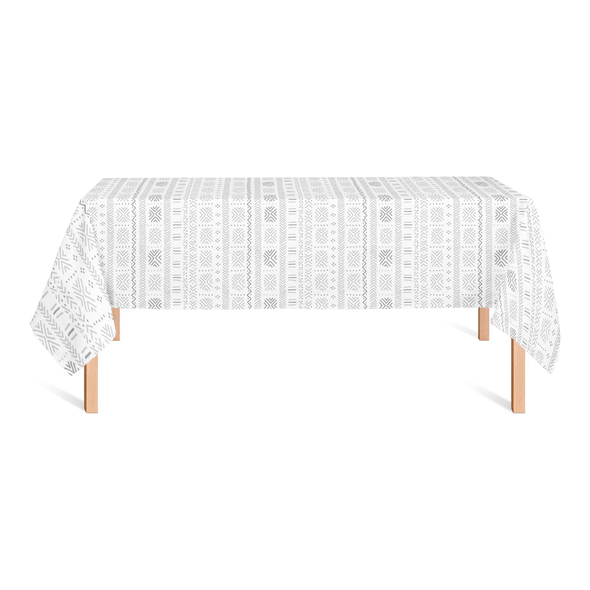 Gray Mudcloth Tablecloth